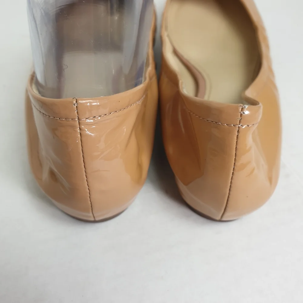 leather upper nude ballet flat slip-on flexible minimalist comfort and style 7.5